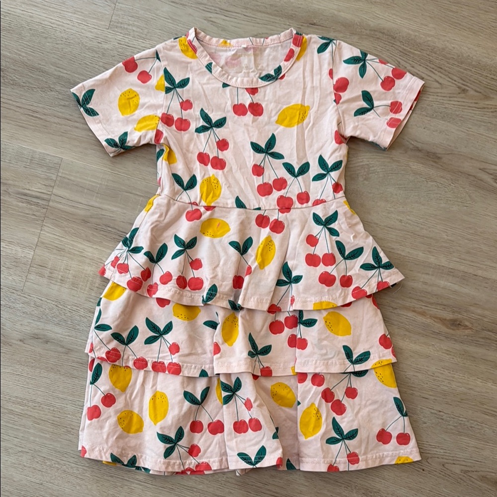 Mini Rodini Pink Dress with Fruit Print